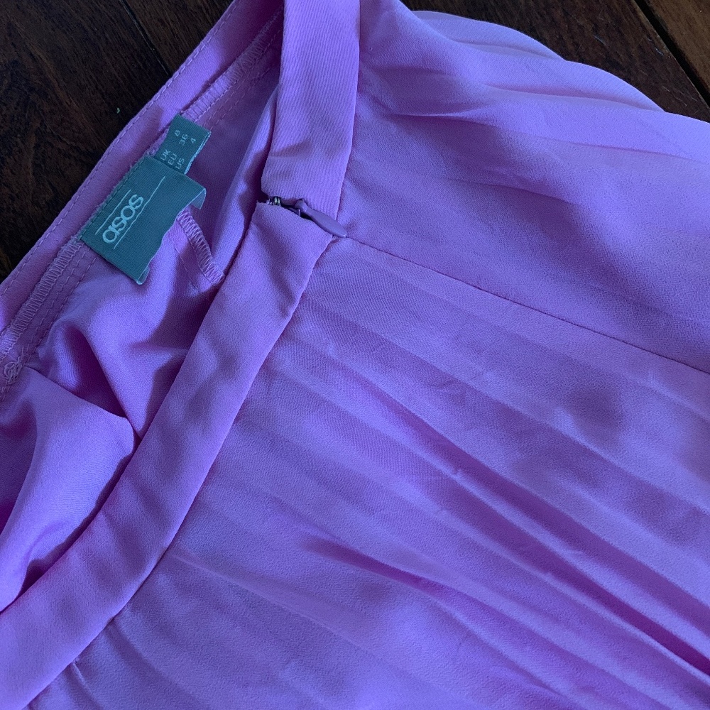 Lavender midi pleaded skirt